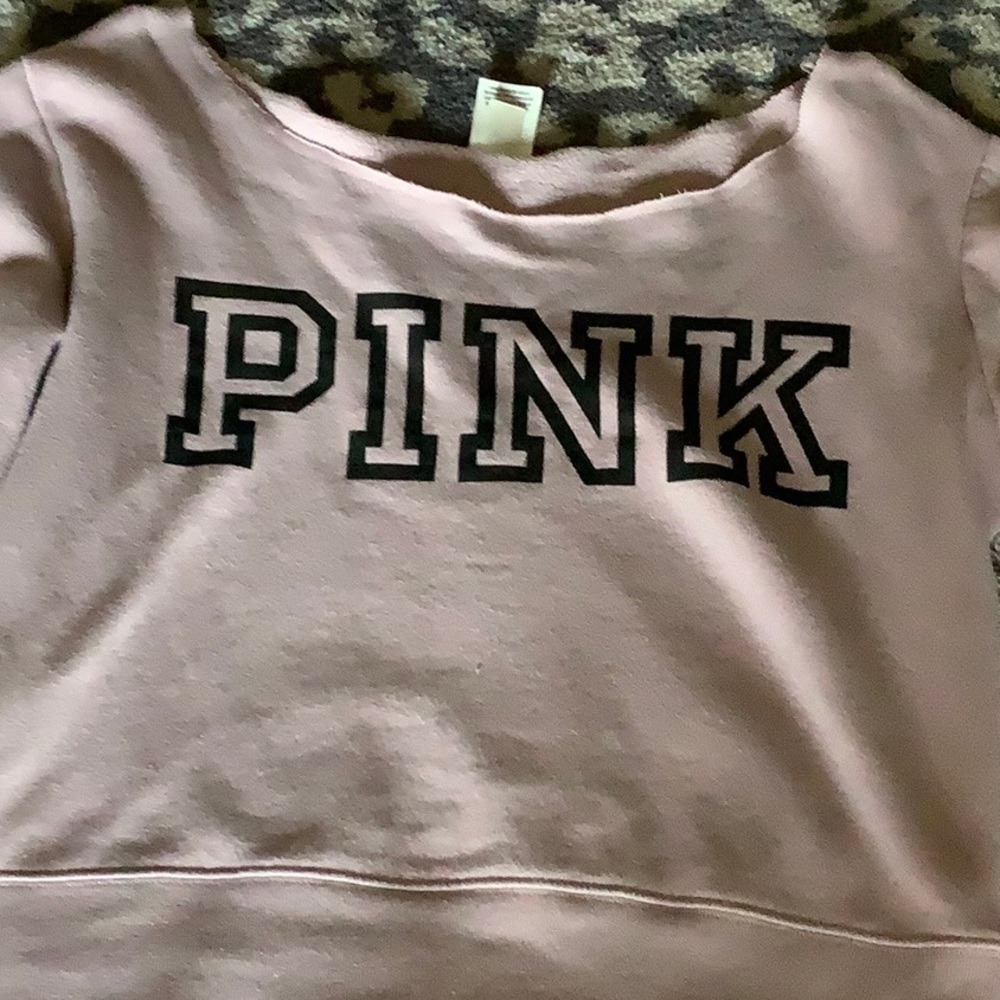 Victoria secret off the shoulder crop sweatshirt